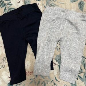 ONSIES BRAND Leggings size 0-3 Months set of 2 Black & Gray